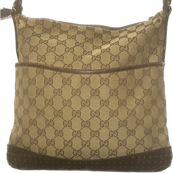 Gucci Handbags - Authentic Gucci GG Canvas Leather Crossbody Shoulder Bag